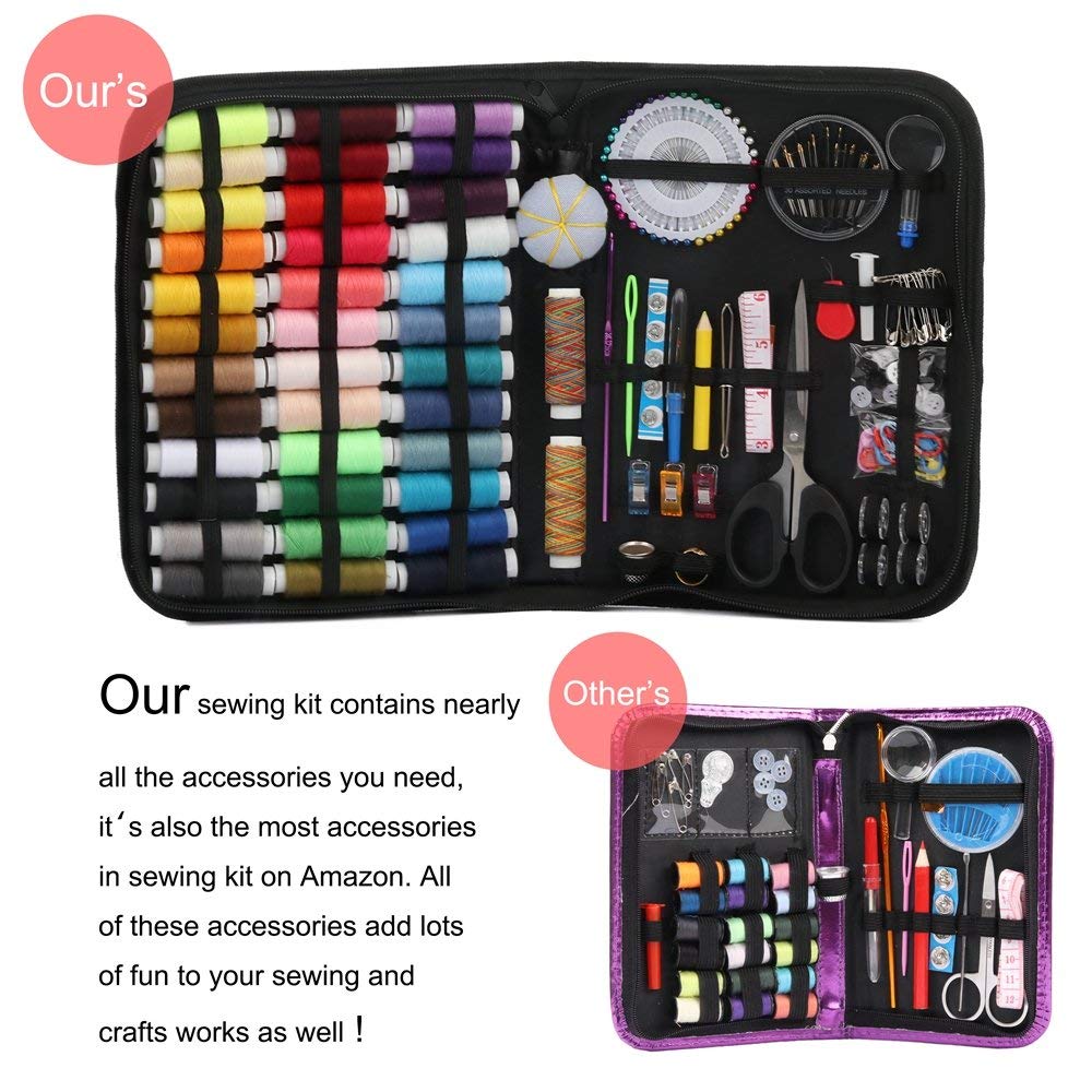 200-Piece Premium Sewing Kit - 41 XL Thread Spools With Complete Sewing Supplies