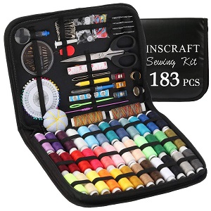  Sewing Kit, 183 Premium Sewing Supplies, 38 XL Thread Spools, Suitable for Traveller, Adults, Kids, Beginner, Emergency, DIY and Home by Inscraft 
