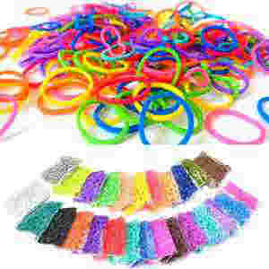 Inscraft Loom Rubber Bands, 12750pc Rubber Band Refill Kit in 26 Colors with 500 Clips 6 Hooks, LOOMY Bands
